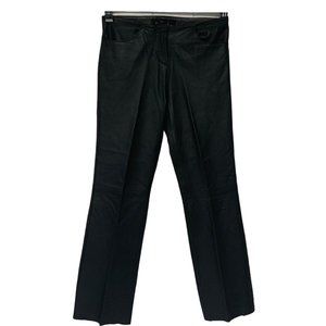 Santa Fe women's 100% leather pants black lined straight size 6